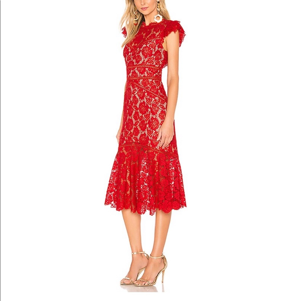 Saylor Maude Lace Midi Dress